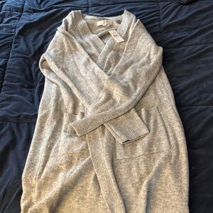 LOFT Light Gray Women's Cardigan Long